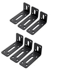 Beefy Heavy Duty L Shaped Shelf Brackets Set Of 6 In Black Alloy Thickened 0.11 Inch Arms Each Bracket Measures 3.15 By 1.61 Inches Display