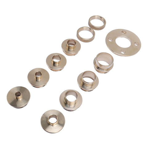 Pro Level Solid Brass Router Jig Bushing Guide Set With Snug Carry Case For Precision Woodworking And Carpentry Projects 11 piece brass bushings set.