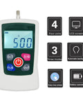 50N Digital Force Meter Handheld Push Pull Tester With 3 Modes And 4 Units Backlit Screen For Precise Measurement And Solid Statistical Analysis A Dope Tool For Lab Work And Field Testing, handheld LCD
