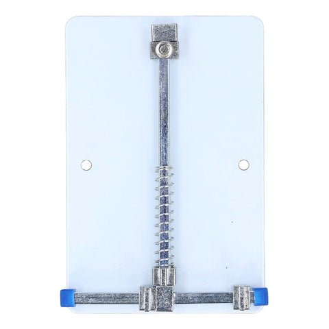 Front view of Heavy Duty Stainless Steel PCB Holder And Fixture Clamp for small circuit boards, showing clamping mechanism.