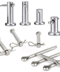 132Pcs 304 Stainless Steel Clevis Pins Cotter Pins R Clips Assortment Kit With 15 Sizes Single Hole Flat Head Fasteners For Machinery