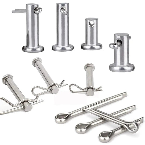 132Pcs 304 Stainless Steel Clevis Pins Cotter Pins R Clips Assortment Kit With 15 Sizes Single Hole Flat Head Fasteners For Machinery