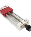 Aluminum CNC Bench Vise With 100mm Clamp Range For Repair And Assembly, Polished Oxidized Finish, lightweight design.
