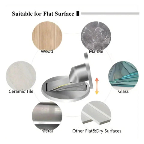 Invisible Floor Mounted Door Stopper With Nail-Free Install on various surfaces including wood, marble, and glass