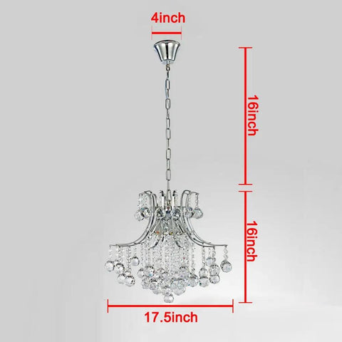 Lit Six Light Chrome Crystal Pendant Chandelier Flush Mount Ceiling Light For Dining Room Modern Style