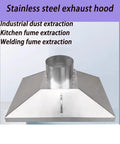 Heavy Duty Stainless Steel Fume Hood Badass Welding Smoke Collector And Dust Extractor For Laser Cutting Shop Ventilation, top view.