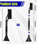 24 Inch Car Snow Scraper And Brush With Detachable Scratch Free Ice Scraper And Ergonomic Foam Grip product size diagram