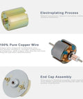 12V 65 RPM Turbo Worm Geared Motor With All Metal Gears And Copper Rotor For Beefy Torque And Long Life Durable Turbine Gearbox 6mm Shaft JSX100 370 Reduction Motor For Robotic And Industrial Projects, all-metal parts