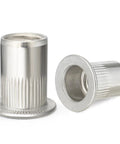 100 Pcs M6 Rivet Nut Set in 304 Steel Rivnut Threaded Inserts Knurled