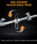 Portable Aluminum Horizontal Sliding Beam Anchor For Construction Safety Adjustable I Or H Beam Clamp With Carry Bag shows 360-degree adjustable ring.