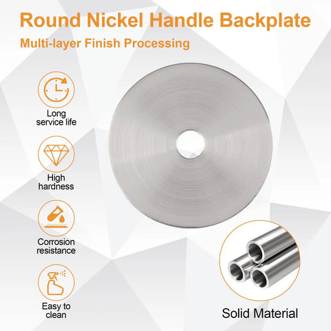 Round Back Plates For Cabinet Knobs 8 Pack Thick Iron Decor Back Plates For Bi Fold Closet Dresser Drawer Pulls Handles 2.36 Inch
