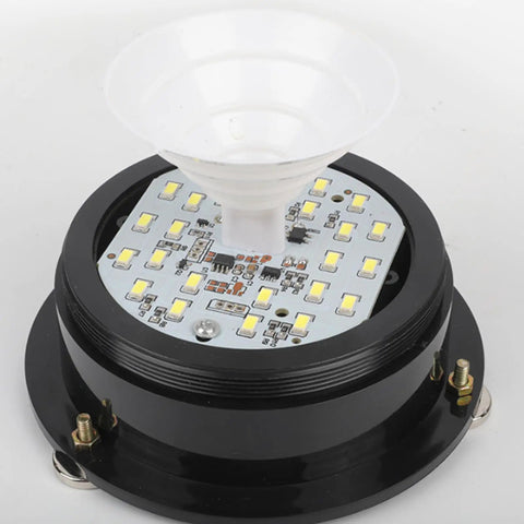 Yellow LED Emergency Warning Light Flashing Lamp 12V For Vehicles Factories Transportation Equipment School Buses Industrial Machinery Safety Alert With Weatherproof Lamp Shade Heavy Duty, internal LED components close-up