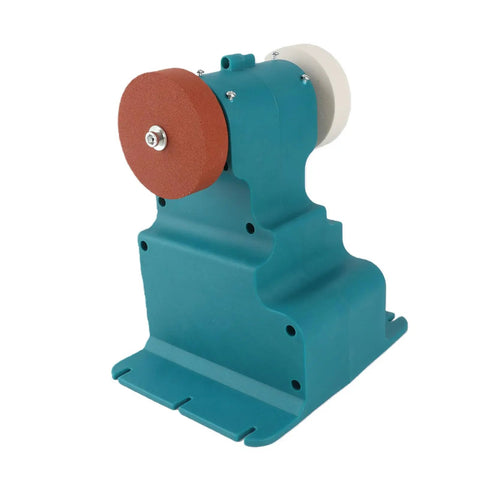 Hardcore Mini Bench Grinder Featuring A Rock Solid Mount Base That Zeroes Out Vibration Smooth Cordless Polisher And Sander Plays Nice With Standard 18V Batteries For Weekend Warriors compact blue grinder with two grinding wheels