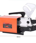 Hardworking Electric Terminal Crimper Machine With 2200N Dynamic Wire Crimping Power Built Like A Tank Using Durable Alloy Steel Construction For Smooth Operation And Comes With 15 Precision Punch And Die Sets, shown from side view.