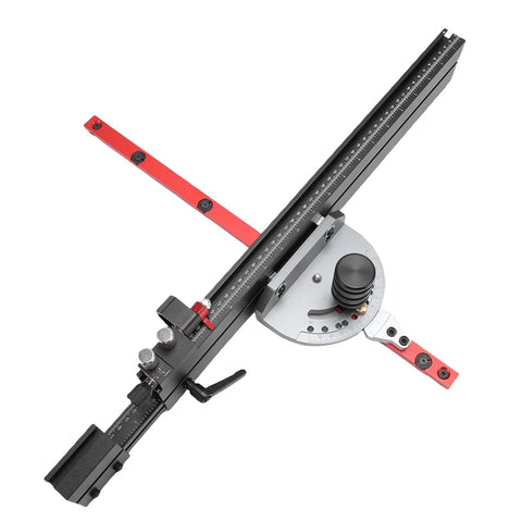 Micro Adjustable Flip Stop Miter Gauge Table Saw Band Saw Router Table with extendable fence and preset angles.