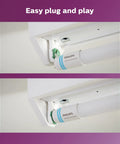 Close-up of installing Ballast-Bypass LED T8 3-Foot Tube Light Bulbs, 1400 Lumen, 4000K Cool White into light fixture