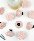 Grab This Dope 10 Piece Set Of Pink Rose Porcelain Cabinet Knobs Perfect For Dressing Up Drawers And Dressers. 1.4 Inch Ceramic Flower Handles.