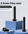 120 Pack M3x30mm Hex Socket Head Cap Screws 12.9 Grade Alloy Steel Black Oxide on display showing design features.