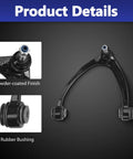 12pcs Front Suspension Control Arm Set For 2007 Through 2014 Chevy Tahoe Direct Fit OE Replacement Front Left And Right Arms For A Smooth Quiet Ride And Easy Bolt On Install black control arm with powder-coated finish and rubber bushing