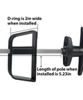Side view of T Handle Shed Door Lock Kit with 5 Keys, Adjustable 5.5 Inch Stem, industrial grade steel, rustproof coating.