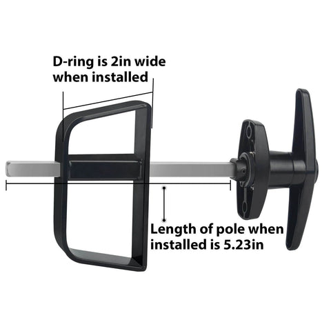 Side view of T Handle Shed Door Lock Kit with 5 Keys, Adjustable 5.5 Inch Stem, industrial grade steel, rustproof coating.