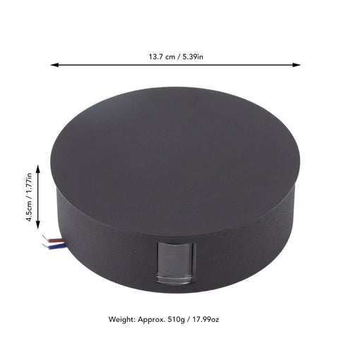 Jeanoko Contemporary Aluminum Wall Light Sconce 6W LED Lamp for Dining round black base dimension 13.7cm with glass detail