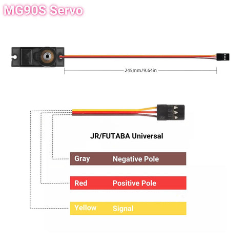 Ten Pack Metal Gear 9G Micro Servo Motors for RC Cars, Robots, Helicopters and Arduino Projects; wiring diagram shows pin connections