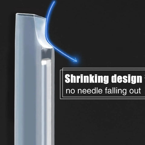 Top Shelf Fiber Optic Splice Sleeves with clear PE heat shrink tubing showing the shrinking design to secure 304 stainless steel inner needles.