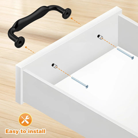 Installation of Matte Black Cabinet Handles 30 Pack With 3 Inch Hole Centers 76mm Solid Zinc Alloy Kitchen Cupboard Drawer Pulls