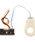 Compact Digital DC Volt And Amp Meter With Hall Effect Sensor Dual LED Display, non-contact sensing components and wiring.