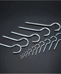 Knockout Vinyl Coated Screw Hooks And Heavy Duty Eye Bolts Designed For Zero Hassle Wall Mounting On Wood Or Drywall Surfaces With A Slick Finish That Keeps Your Space Looking Clean In This Dependable 20 Piece Bundle - assortment of varying sizes and shapes