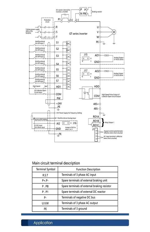 Beefed-Up 7.5kW VFD Inverter For 220V 380V Motors, Smooth Variable Frequency Drive With 1 HP Or 3 HP Input And 3 HP Output, Energy Saving, Pure Copper Windings, Safe Durable Performance wiring diagram and terminal description