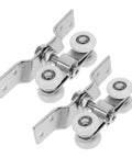 Two Piece Indoor Outdoor Sliding Door Rollers Set With Stainless Steel Silent Nylon Wheels Beefy Heavy Duty Track Hardware Rust Resistant Pulley Wheel System For Smooth Quiet Glides And Easy Repairs