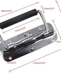 Heavy Duty Two Pack Spring Loaded Folding Handles Drop Straight Into Any Toolbox Or Trunk 4 Inch Stainless Steel Chest Pulls Rocking A Comfy Rubber Grip Kit dimensions and design.