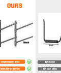Kickass Heavy Duty Four Tier Kayak Storage Rack With Adjustable Wall Mount For Paddle Gear Organizer Solid Steel Frame side-by-side comparison