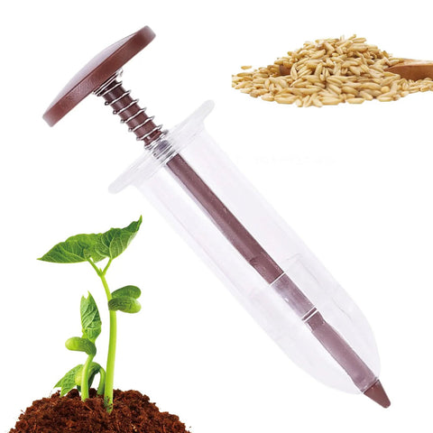 Portable Handy Ergonomic Seed Spreader And Seeder Tool For Lawn And Garden with seedlings and seeds