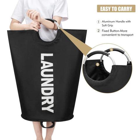 Big Dog Collapsible Laundry Basket Hamper Bag Built Tough With 600D Oxford Cloth And A Comfy Soft Handle Designed To Carry A Whole Load Of Clean Threads Straight To The Washer