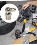 Hydraulic Grease Nipples And Fittings Kit - 260-Piece Metric And Imperial Assortment For Lubricating Bearings And Mechanical Assemblies, with close-up view of grease nipple and car suspension components.