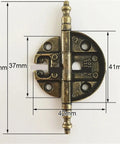 Top Shelf Real Deal Zinc Alloy Hinges For Cabinets And Wardrobes Large Size Antique Bronze Finish top view with dimensions