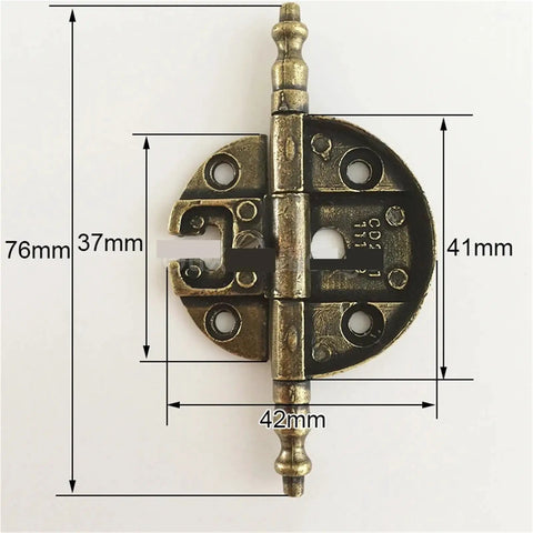 Top Shelf Real Deal Zinc Alloy Hinges For Cabinets And Wardrobes Large Size Antique Bronze Finish top view with dimensions