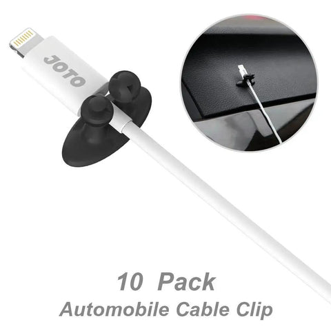 Premium Self Adhesive Car Cable Clips Straight Up Essential Cord Management Kit With Tough 3M Backing To Keep Your Desks And Cars Hella Organized In Smooth Black Ten Piece Bundle