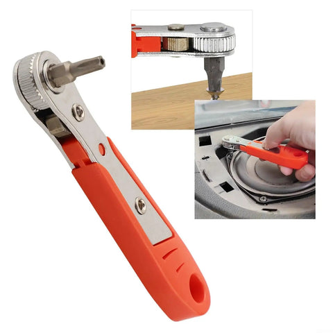 Right Angle Screwdriver Set With Torx Bits T6 To T40 Features Reversible Ratchet For Tight Spots And Mini Kits Perfect For Auto Repair Jobs Or Furniture Assembly In A Cool Slang Style, orange 111mm handle, steel