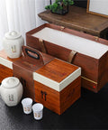 Top Shelf Ceramic Storage Jars With Lids Airtight Double Pantry Set Including Two Matching Teacups For Tea Coffee Spices And Cookies Kitchen Game Changer Keep Everything Fresh in wooden packaging.