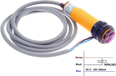 Diffuse Reflection Infrared Obstacle Avoidance Sensor With Adjustable 0 To 50 Cm Range 6 To 36V DC Power beside wiring diagram