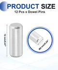 316 Stainless Steel Dowel Pins, 12 Pcs, 6x12 Mm Cylindrical Shelf Support Pins For Machine Building