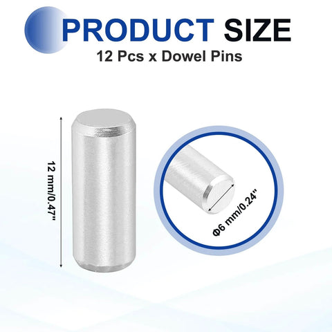 316 Stainless Steel Dowel Pins, 12 Pcs, 6x12 Mm Cylindrical Shelf Support Pins For Machine Building