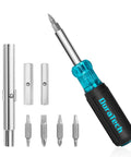 11 In 1 Multi Bit Screwdriver And Nut Driver Kit With S2 Steel Bits Portable Compact Tool Includes PH1 PH2 Slotted 3/16 1/4