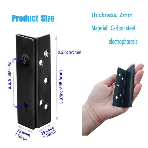 Heavy Duty Bed Frame Brackets Set Of Two With Screws Built Dang Strong Double Hook Headboard Connectors For Wooden Beds, carbon steel, 3.88 long.