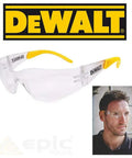 Lightweight Protective Eyewear With ANSI Z87.1 Plus High Impact Rating, Job Site Ready Glasses with clear lenses and yellow temples