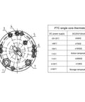 PTC single core thermistor diagram with temperature specifications and electrical connections for Killer 3.2 Kw Water Cooled Spindle With Auto Tool Changer Bt30 Interface For Cnc Milling.